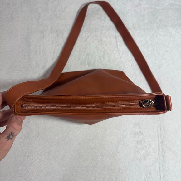 Paloma Picasso Vintage Tan/Brown Leather Bucket Shoulder Bag - Made in Italy - Picture 6 of 11